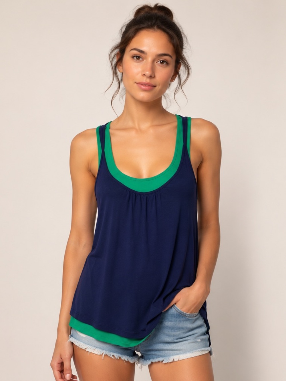 Nordstrom Caslon Double Layer Tank Top